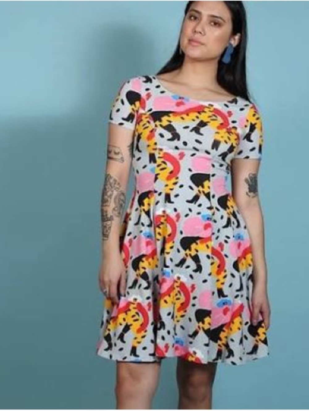 NWOT Nooworks Cha Cha dress in ‘dancing ladies’ print